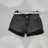 Levis Denim Shorts - 25W UK 6 Grey Denim