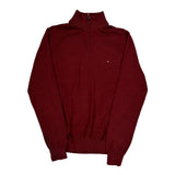 Tommy Hilfiger 1/4 Zip - Large Red Cotton