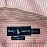Ralph Lauren Striped Shirt - Large Pink Cotton