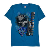 Cheer Athletics Worlds 2015 American Apparel Single Stitch T-Shirt - Medium Blue Cotton