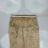 Carhartt Double Knee Carpenter Trousers - 37W 30L Beige Cotton