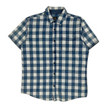 Lee Checked Short Sleeve Shirt - Large Blue Cotton