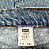 Levis Wide Leg Denim Shorts - 36W 13L Blue Cotton