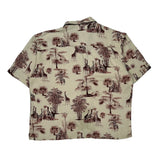 Roundtree & Yorke Hawaiian Shirt - Large Brown Viscose