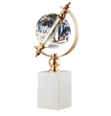 ANYHOUZ Modern Creative Glass Globe Tabletop Decor – Modern Metal Art Ornament for Living Room Display & Home Crafts