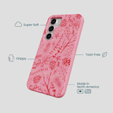 Bubblegum Pink Festive Forest Samsung Galaxy S25 Case