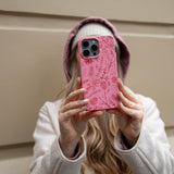 Bubblegum Pink Festive Forest iPhone 15 Pro Case