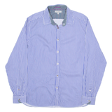 TED BAKER Mens Shirt Blue Striped Long Sleeve XL