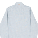 HUGO BOSS Slim Fit Mens Shirt Blue Houndstooth Long Sleeve M