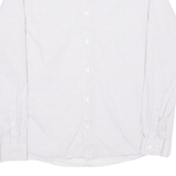 MICHAEL KORS Slim Fit Mens Shirt White Spotted Long Sleeve L