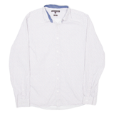MICHAEL KORS Slim Fit Mens Shirt White Spotted Long Sleeve L