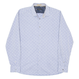 TED BAKER Mens Shirt Blue Spotted Long Sleeve L