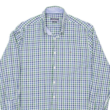 TOMMY HILFIGER Mens Shirt Green Gingham Long Sleeve XL