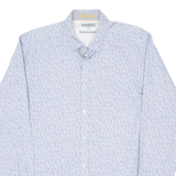 TED BAKER Mens Shirt Blue Geometric Long Sleeve L