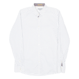 TED BAKER Mens Shirt White Diamond Long Sleeve M