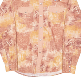 KONG SORN Rap Mens Shirt Brown Crazy Pattern Long Sleeve L