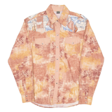 KONG SORN Rap Mens Shirt Brown Crazy Pattern Long Sleeve L