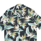 URBAN CLASSICS Mens Shirt Black Viscose Floral S