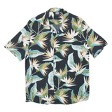 URBAN CLASSICS Mens Shirt Black Viscose Floral S