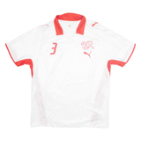 PUMA Swiss FC 3 Zehntner Mens Football Shirt Jersey White Collared L