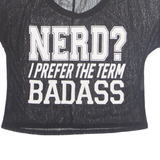 VERT DE RAGE Sheer Netted Cropped Womens T-Shirt Black M