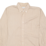 RESISTO Mens Shirt Beige Check Long Sleeve L
