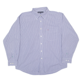 TOMMY HILFIGER Mens Shirt Blue Check Long Sleeve XL