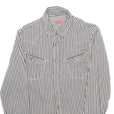 LEVI'S Mens Shirt Black Striped Long Sleeve M