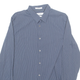 CALVIN KLEIN Mens Shirt Blue Striped Long Sleeve M