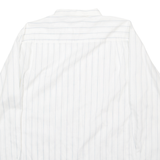 POSEIDON Mens Shirt White Striped Long Sleeve M