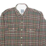 LA DOLF Mens Lumberjack Shirt Green Wool Check Long Sleeve ONE SIZE