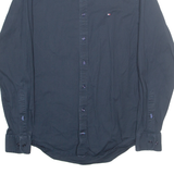 TOMMY HILFIGER Mens Plain Shirt Blue Long Sleeve M
