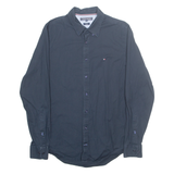 TOMMY HILFIGER Mens Plain Shirt Blue Long Sleeve M