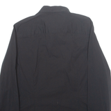 CALVIN KLEIN JEANS Mens Plain Shirt Black Long Sleeve M