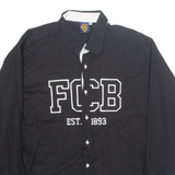 FC BARCOLNA Mens Plain Shirt Black Long Sleeve 2XL