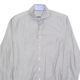 TOMMY HILFIGER Mens Plain Shirt Black Chevron Long Sleeve M