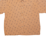 VIKTOR EMMANUEL Mens Shirt Beige Crazy Pattern M