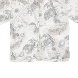 Womens Shirt White Crazy Pattern UK 10