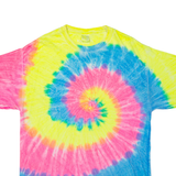 GILDAN Mens Tie Dye T-Shirt Yellow L