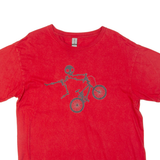 GILDAN Skeleton Bike Mens T-Shirt Red XL
