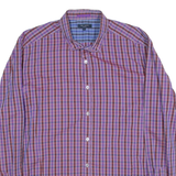 TED BAKER Mens Shirt Purple Gingham Long Sleeve L