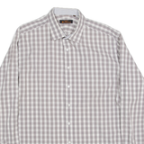 BEN SHERMAN Mens Shirt Grey Gingham Long Sleeve M