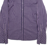 TED BAKER Mens Shirt Purple Striped Long Sleeve M