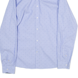 TED BAKER Slim Fit Mens Shirt Blue Polka Dot Long Sleeve M