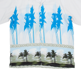 J&J Mens Hawaiian Shirt Grey Floral L