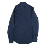 TOMMY HILFIGER Slim Fit Mens Plain Shirt Blue Long Sleeve S