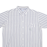 CLAY FERRY Mens Shirt Blue Striped L