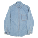 DISNEY Mens Denim Shirt Blue Long Sleeve XL