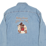 DISNEY Mens Denim Shirt Blue Long Sleeve XL