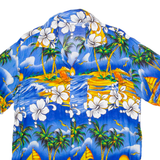 Mens Hawaiian Shirt Blue Floral L